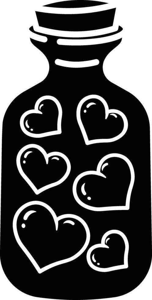 Jar of Hearts A Cute Illustration of Love and Affection Icon solid style vector