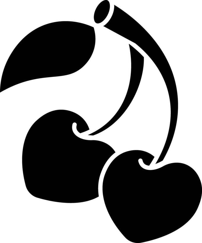 Cherries Illustration, A Delightful Duo of Sweetness icon solid style vector