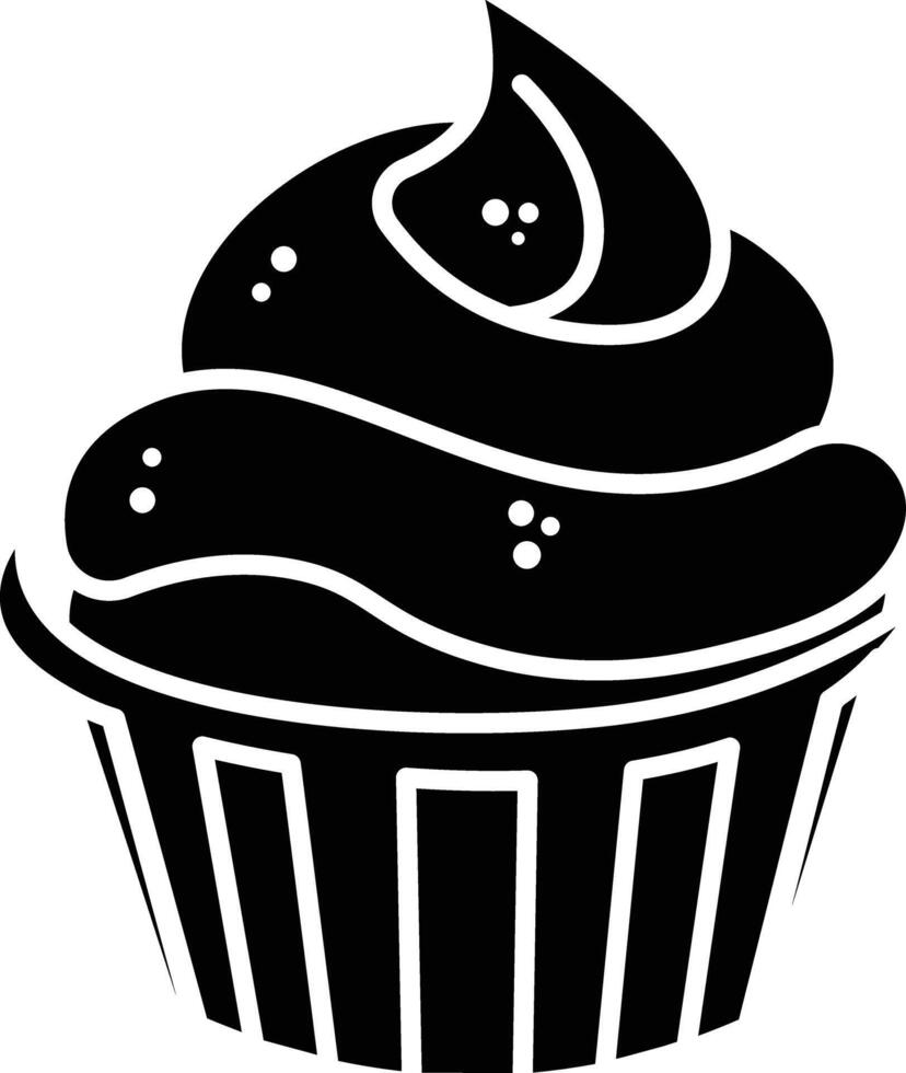 Delightful Cupcake Illustration A Sweet Treat Drawing Bakery Graphic Design icon solid style vector