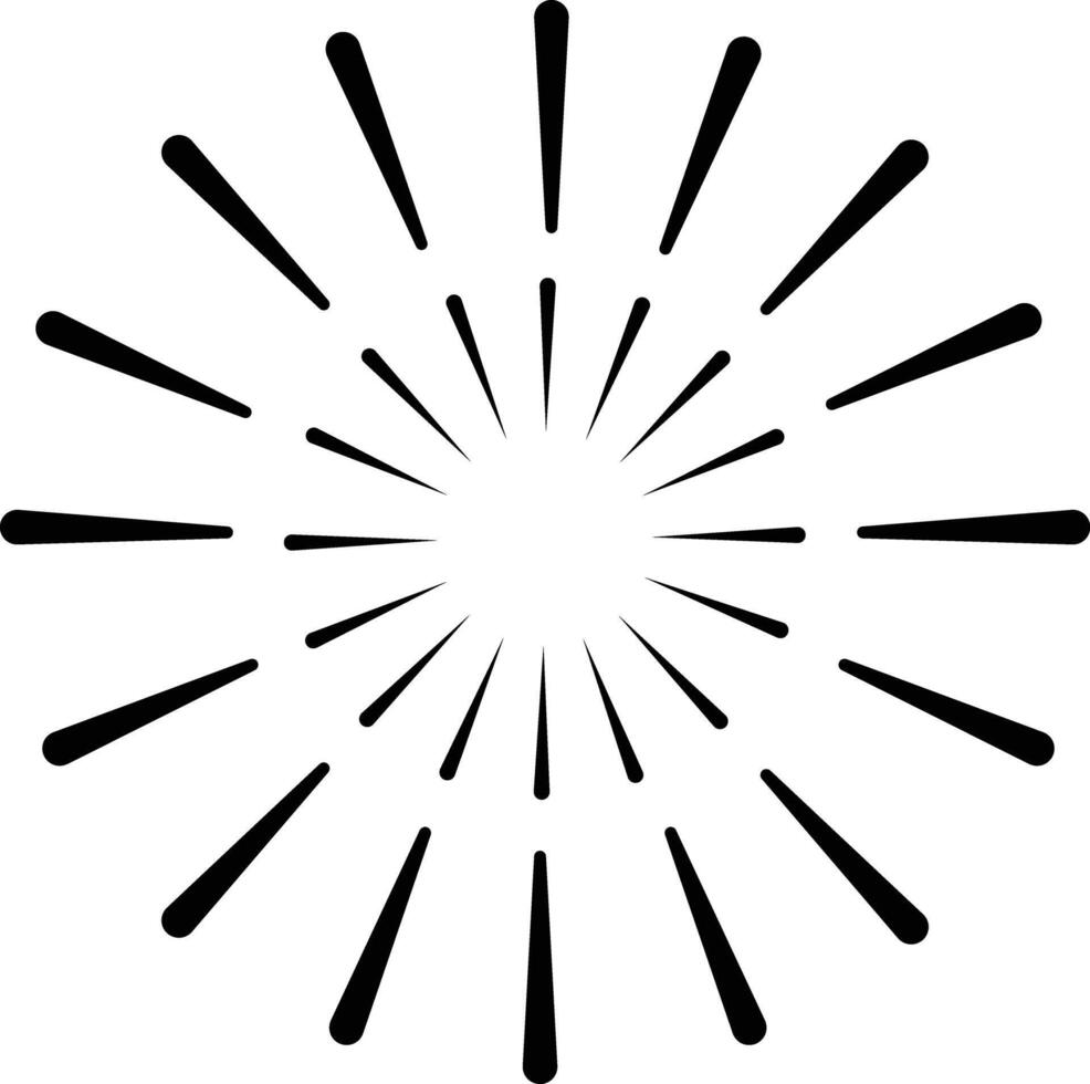 Abstract Burst Design Element Light Rays Sunburst Starburst Graphic Illustration icon solid style vector