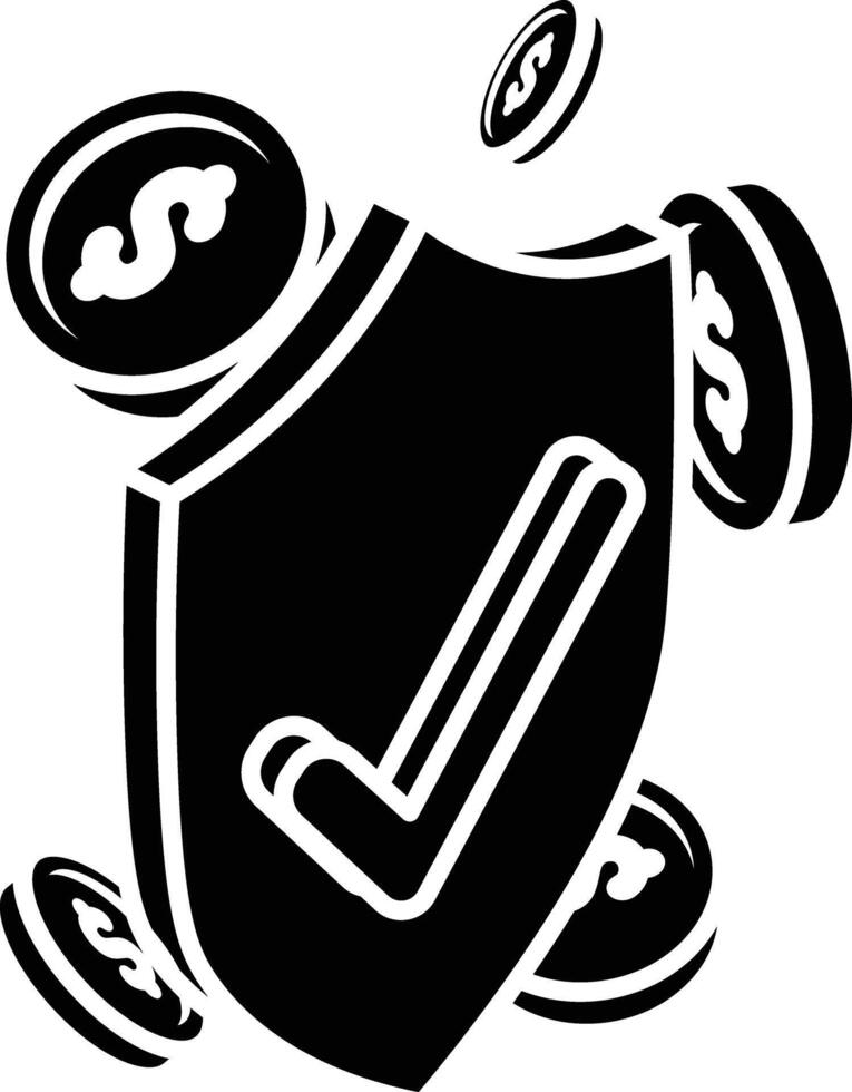 Financial Security, Protected Assets icon solid style vector