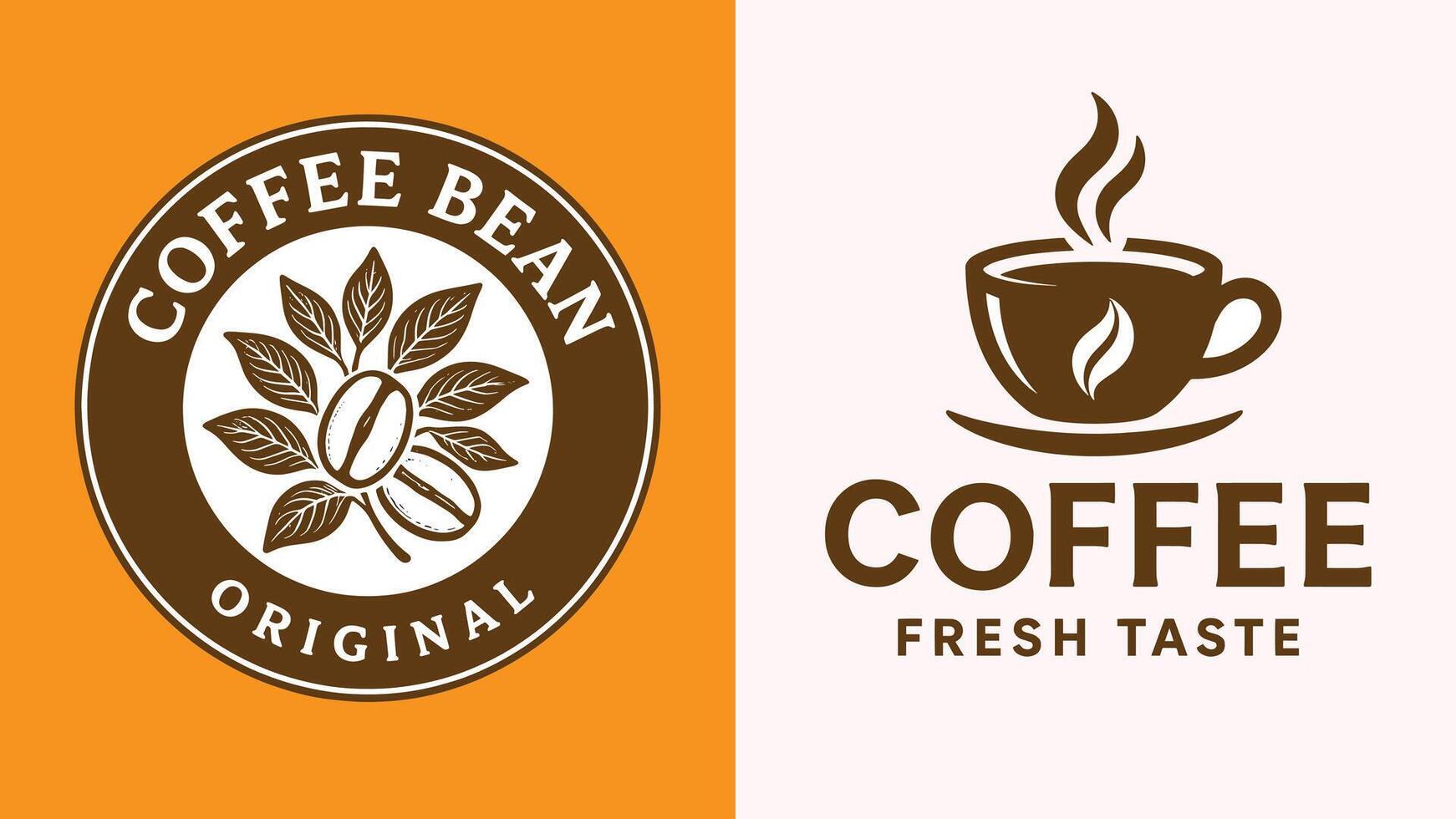 Coffee Bean and Cup Logo Set for Cafe Branding and Packaging vector