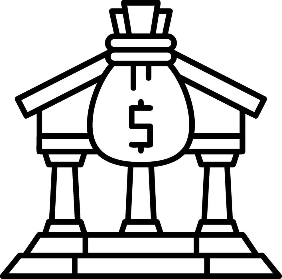 Savings Account Outline Icon vector