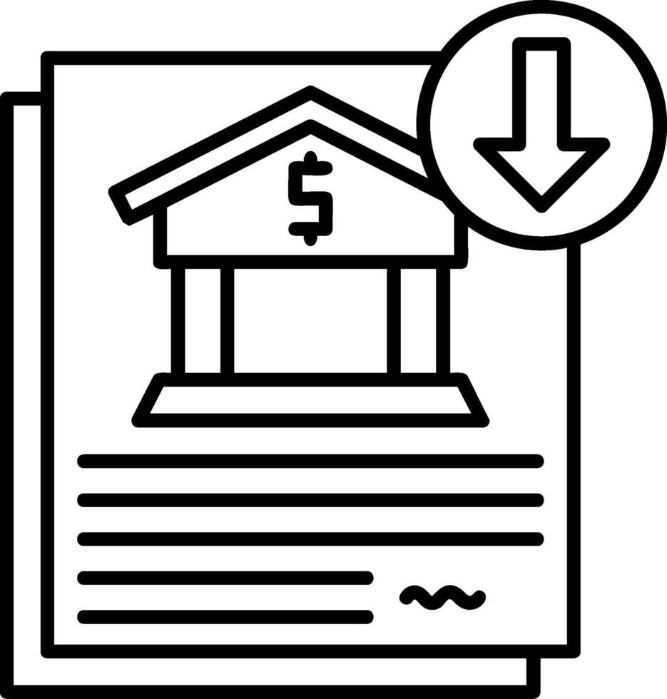 Statement Download Outline Icon vector