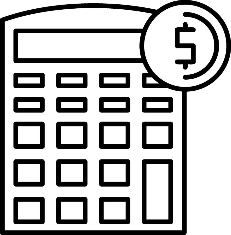 Financial Calculator Outline Icon vector