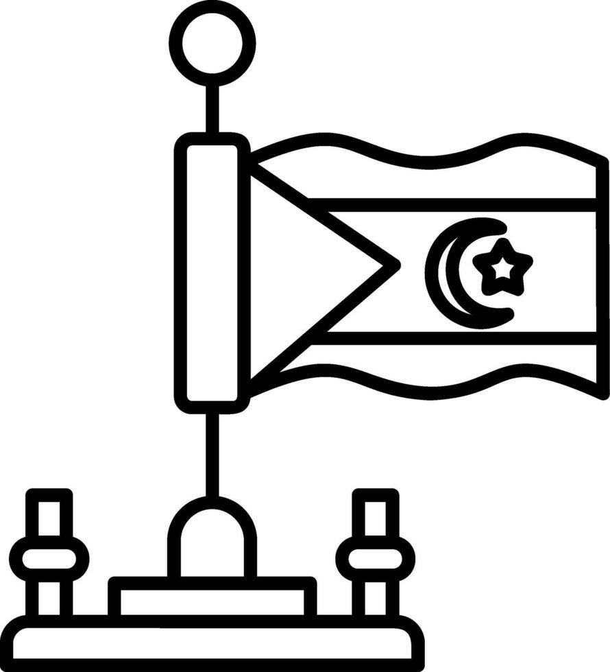 Sahrawi Arab Democratic Republic Outline Style Icon vector