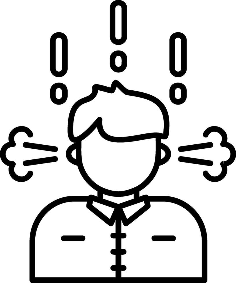 Frustrated Outline Style Icon vector