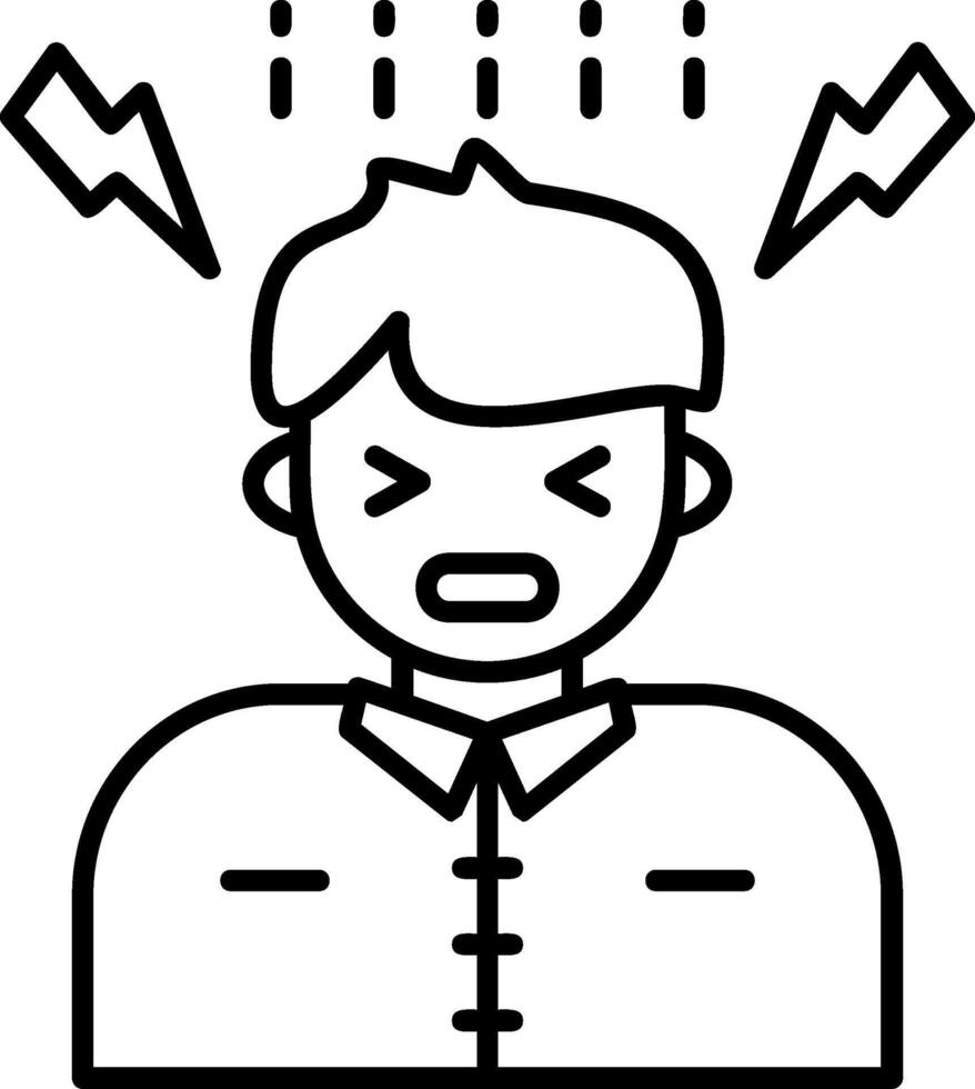 Stress Outline Style Icon vector