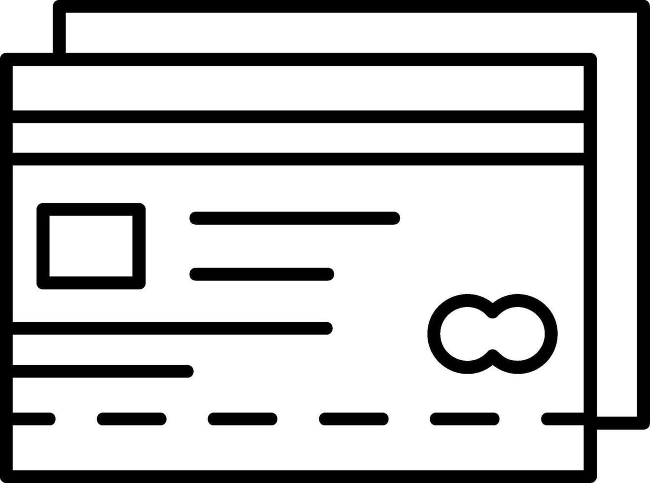Bank Card Outline Icon vector