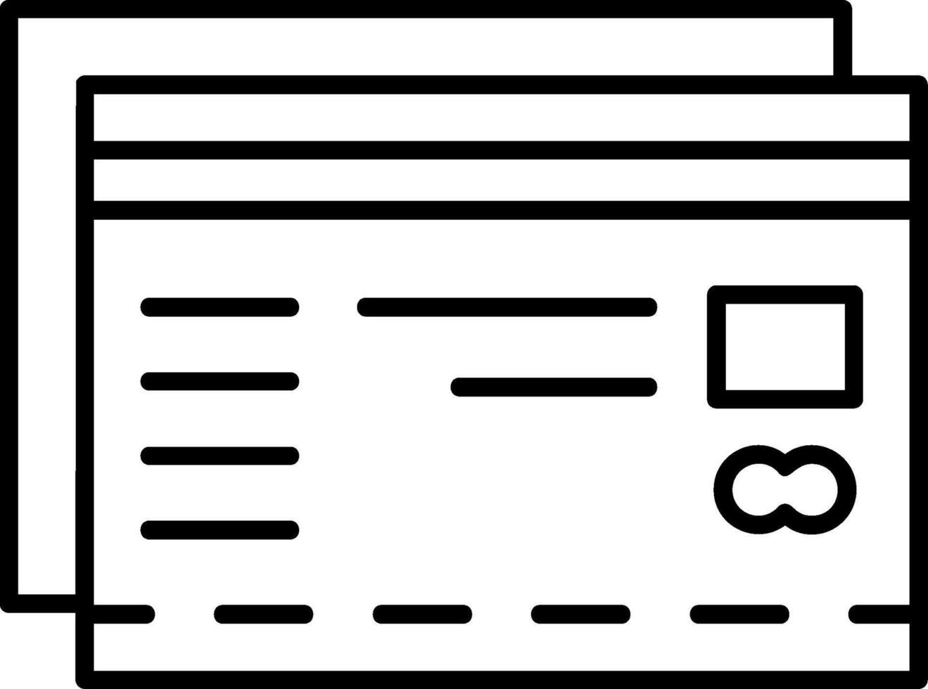 Credit Card Outline Icon vector