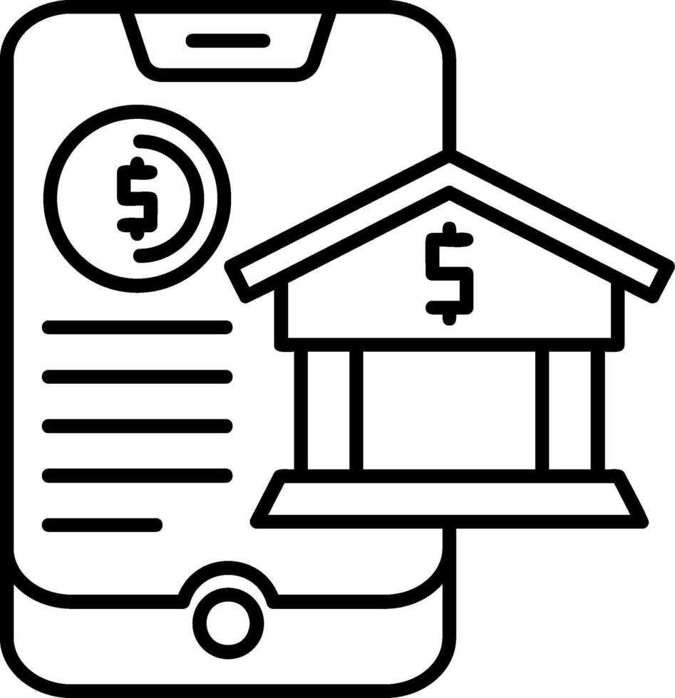 Online Banking Outline Icon vector