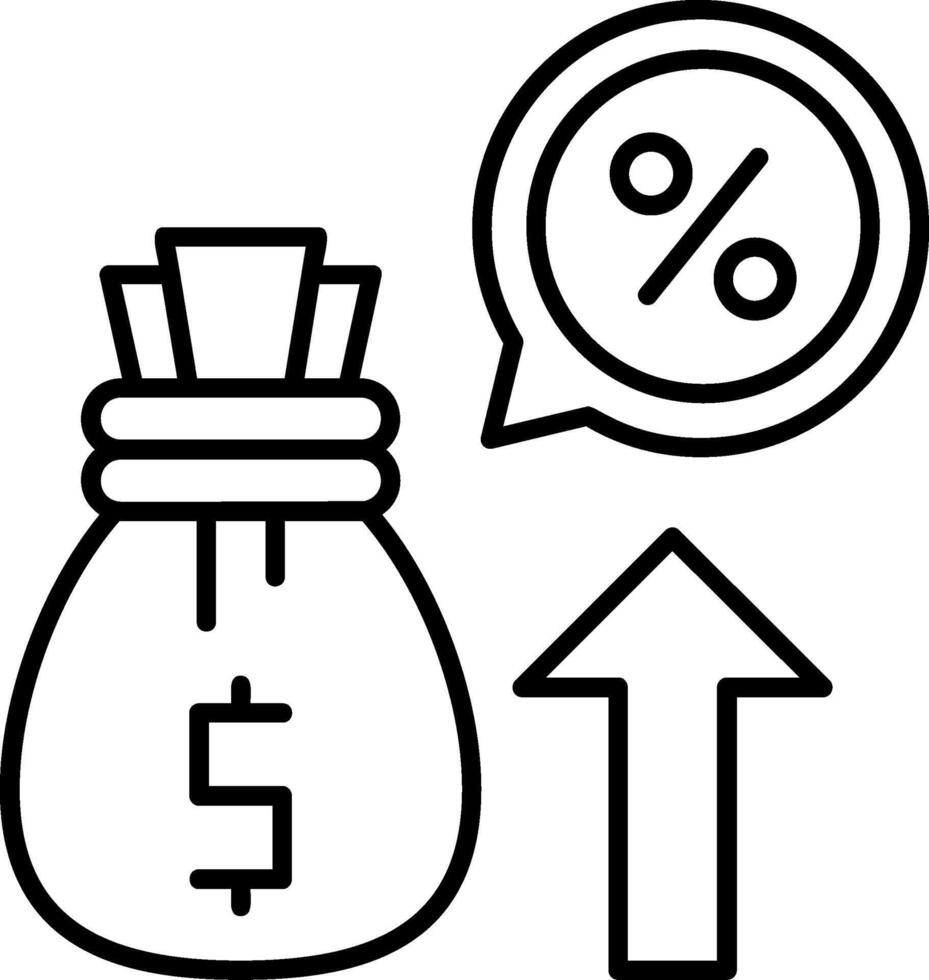 Loan Interest Outline Icon vector