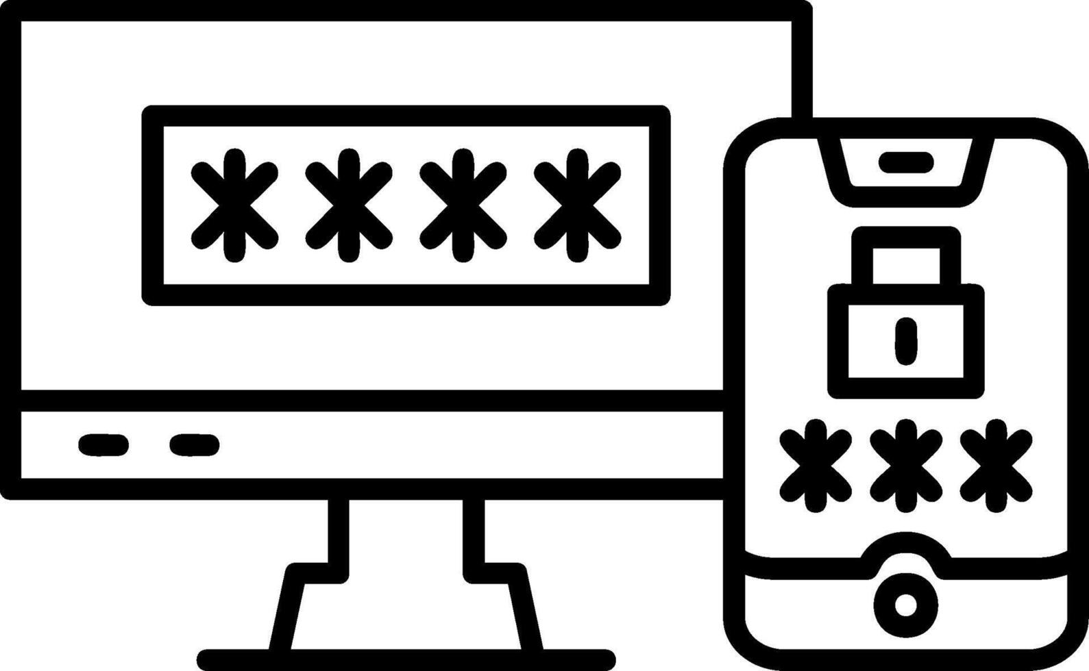 Two-Factor Authentication Outline Icon vector