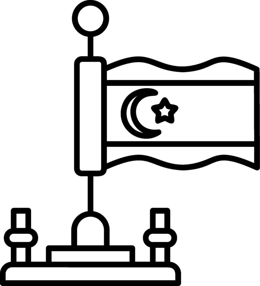 Northern Cyprus Outline Style Icon vector