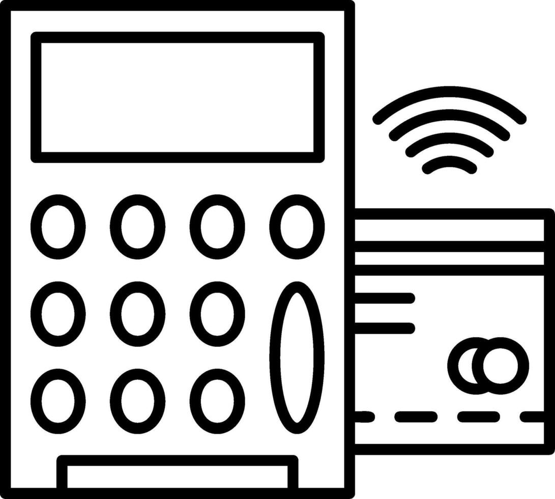 Card Reader Outline Icon vector