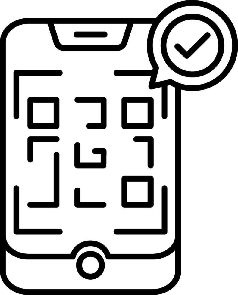 QR Code Pay Outline Icon vector