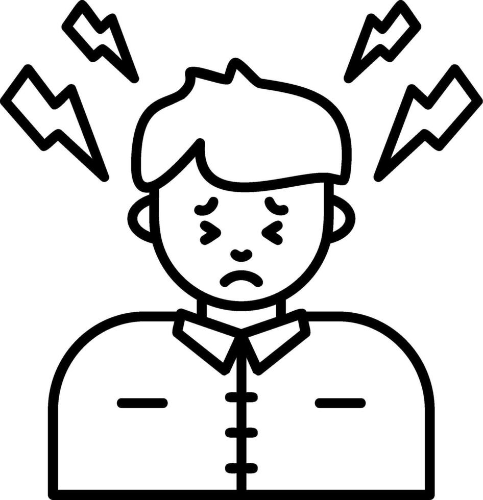 Depressed Outline Style Icon vector