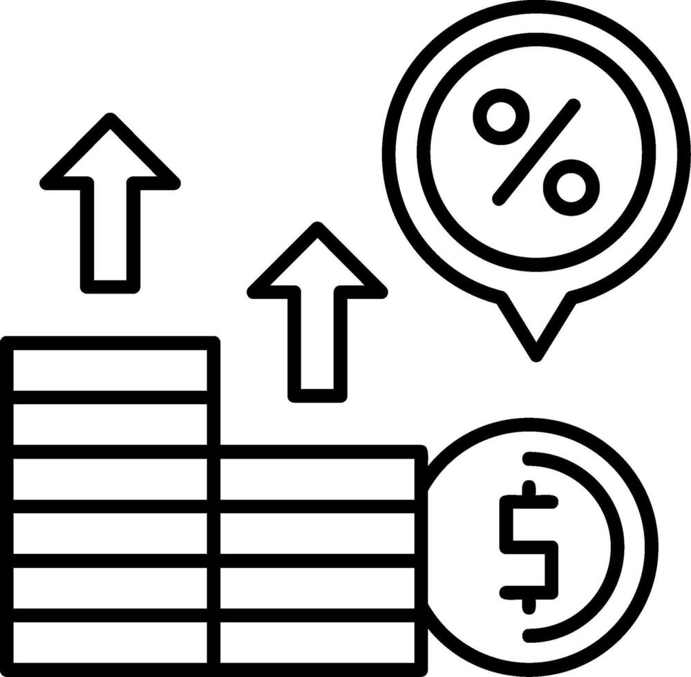 Interest Rate Outline Icon vector