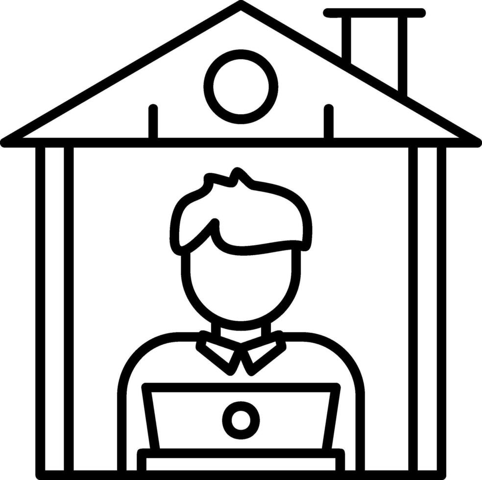 House Outline Style Icon vector