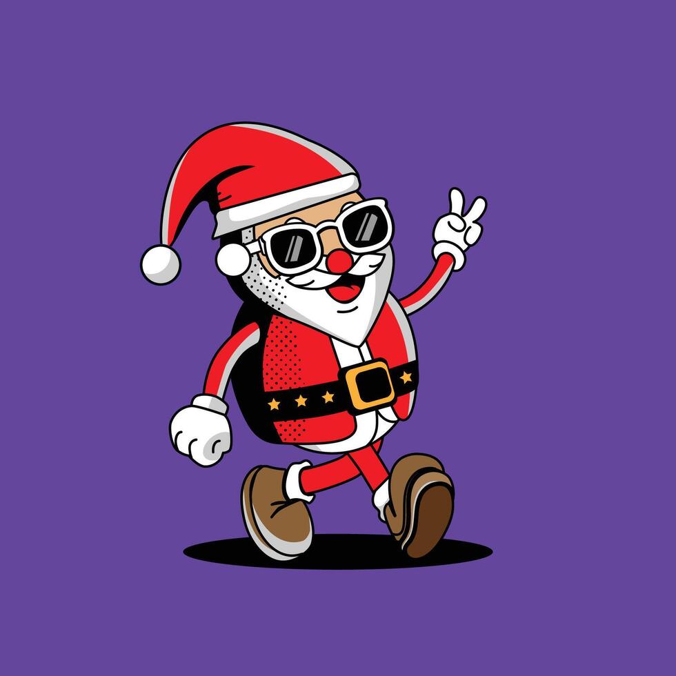 Cool Santa Claus Cool Santa Claus Cartoon Character with Sunglasses vector