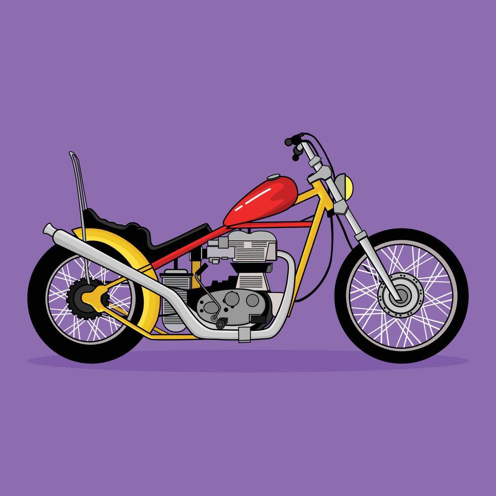 Retro Chopper Motorcycle Illustration vector