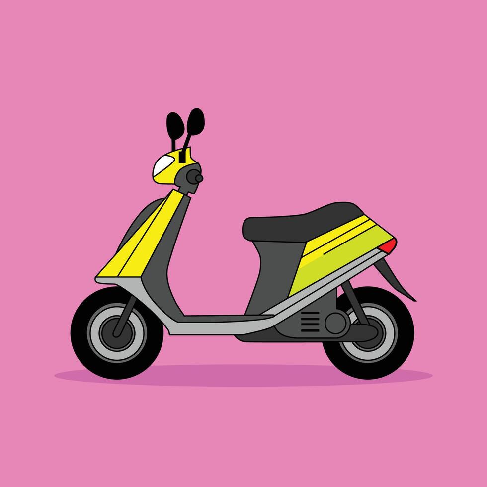 Yellow Electric Scooter Illustration vector