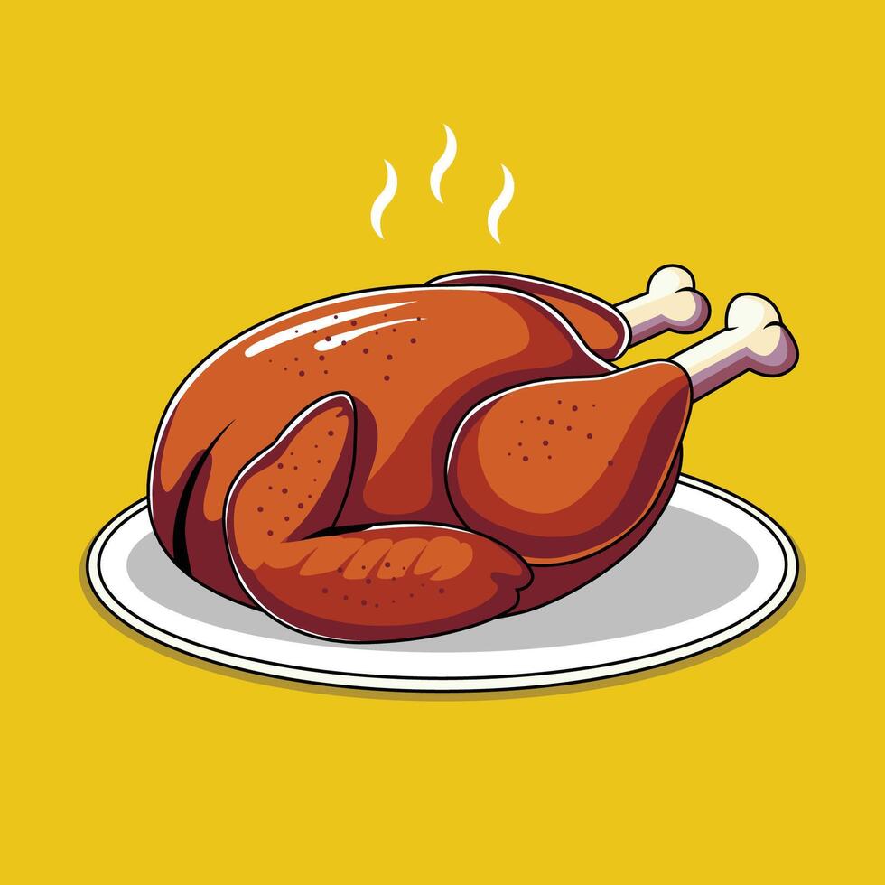 Chicken Roast Turkey Thanksgiving vector