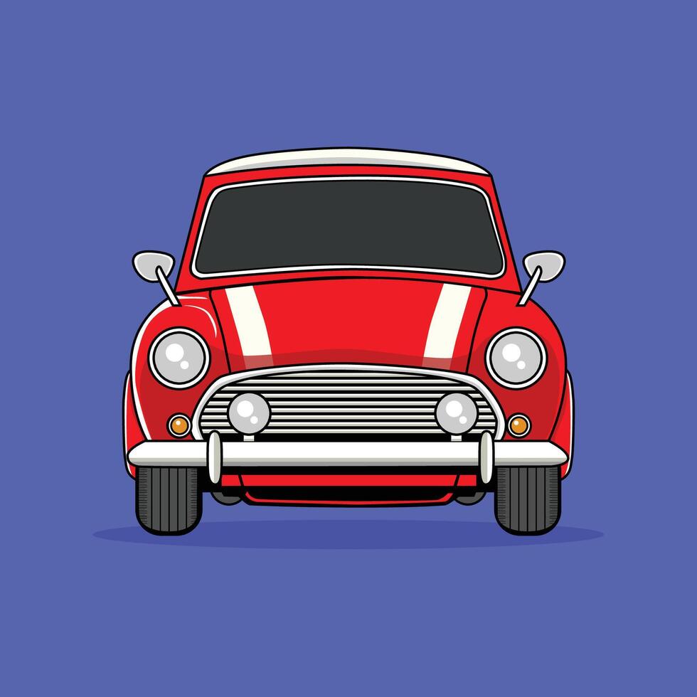 Classic Red Mini Retro Car vector