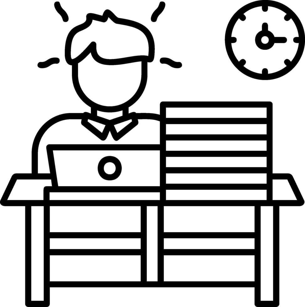 Busy Outline Style Icon vector