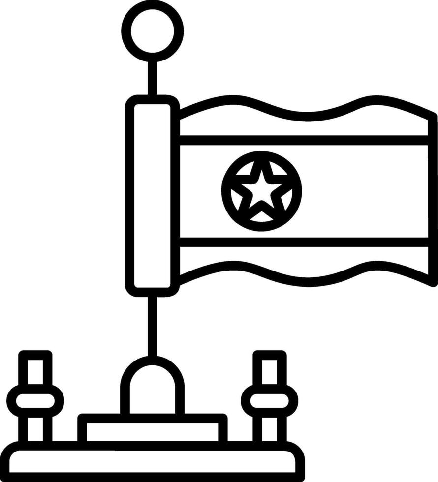 North Korea Outline Style Icon vector