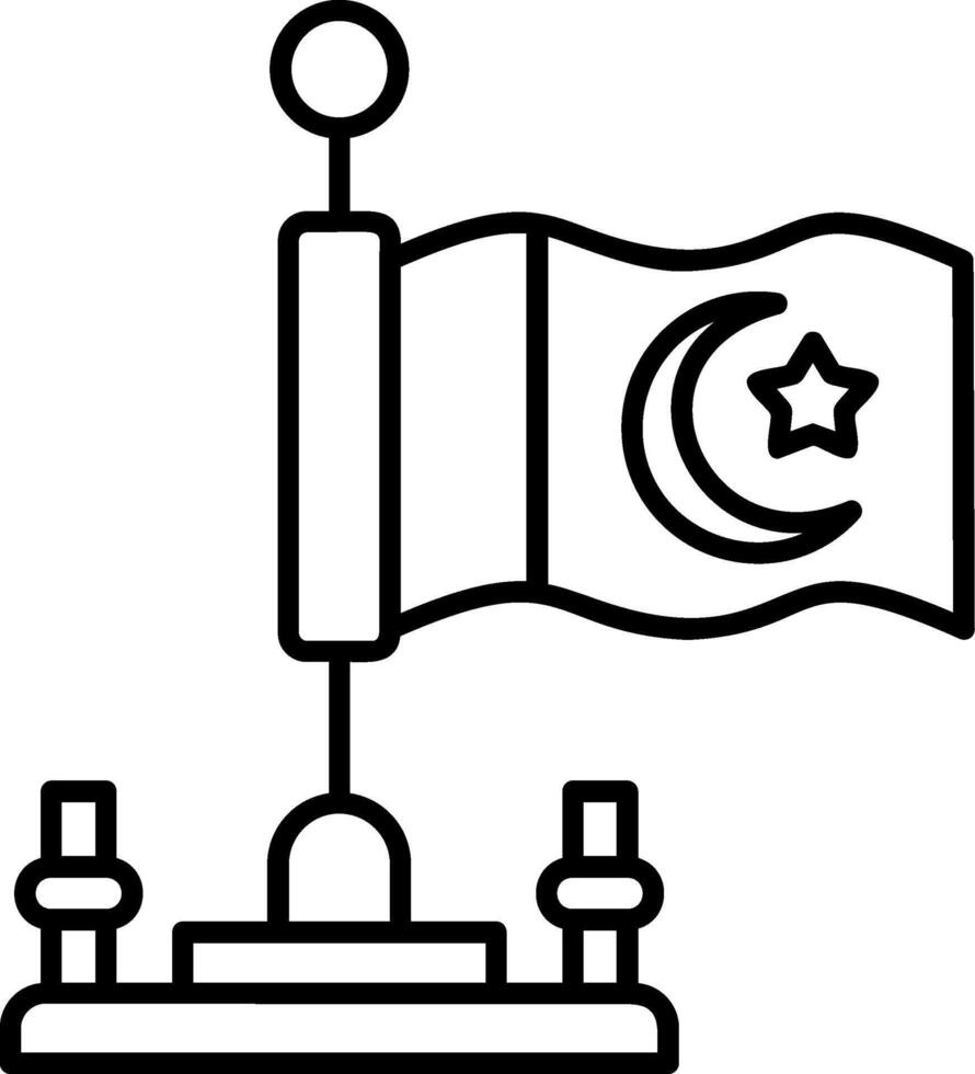 Pakistan Outline Style Icon vector