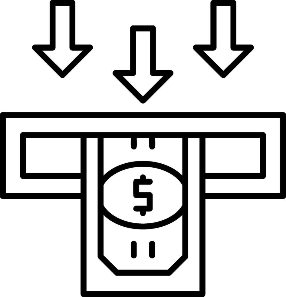 Cash Withdrawal Outline Icon vector