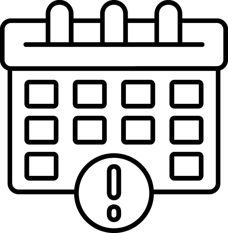 Deadline Outline Style Icon vector