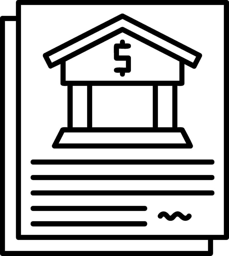 Bank Statement Outline Icon vector