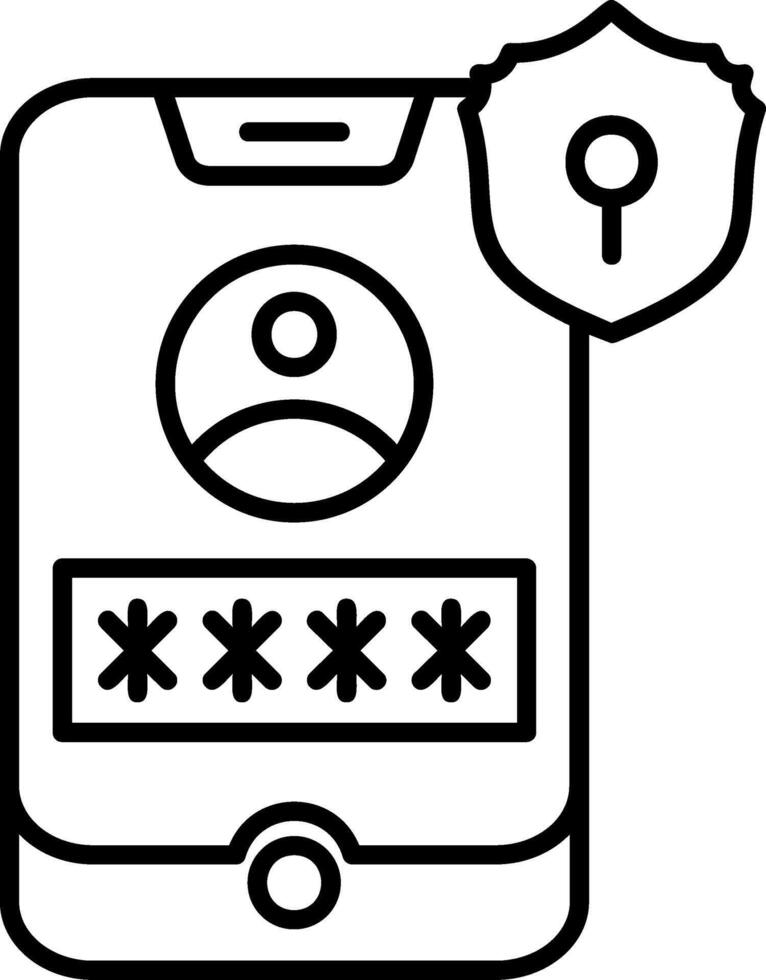 Account Lock Outline Icon vector