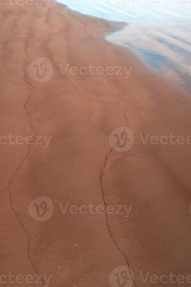 A person is walking on the beach photo