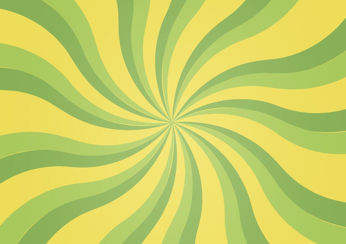 Light green and yellow spiral background. Groovy hippie background. Waves, swirls, twirl patterns. Twisted and distorted texture in trendy retro psychedelic style. Y2k aesthetic. vector