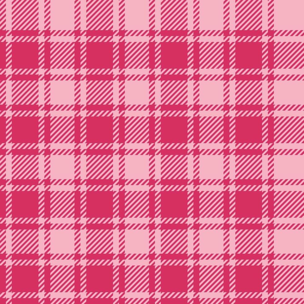 Classic checkered pink plaid seamless pattern. Great for fabric, home decor, and wrapping paper. Adds a cozy, timeless feel with a stylish tartan background. vector