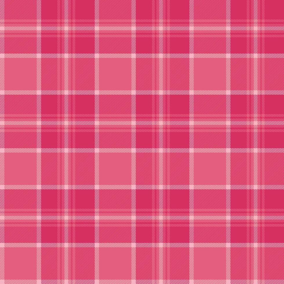 Pink plaid seamless pattern in a classic tartan style. Great for fabric, home decor, wrapping paper, and clothing. Cozy checkered background adds a warm touch to any project. vector