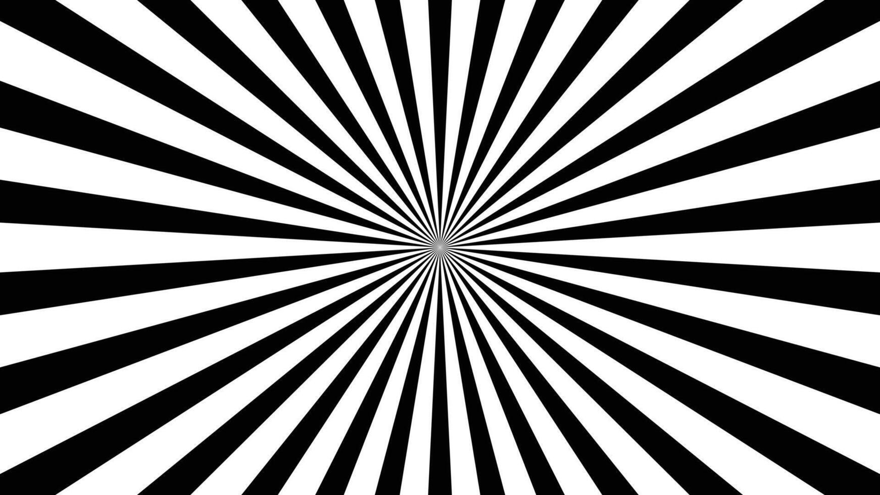Black and White Sunburst Background Abstract Radial Burst Lines, Retro Comic Style, Optical Illusion Pattern vector