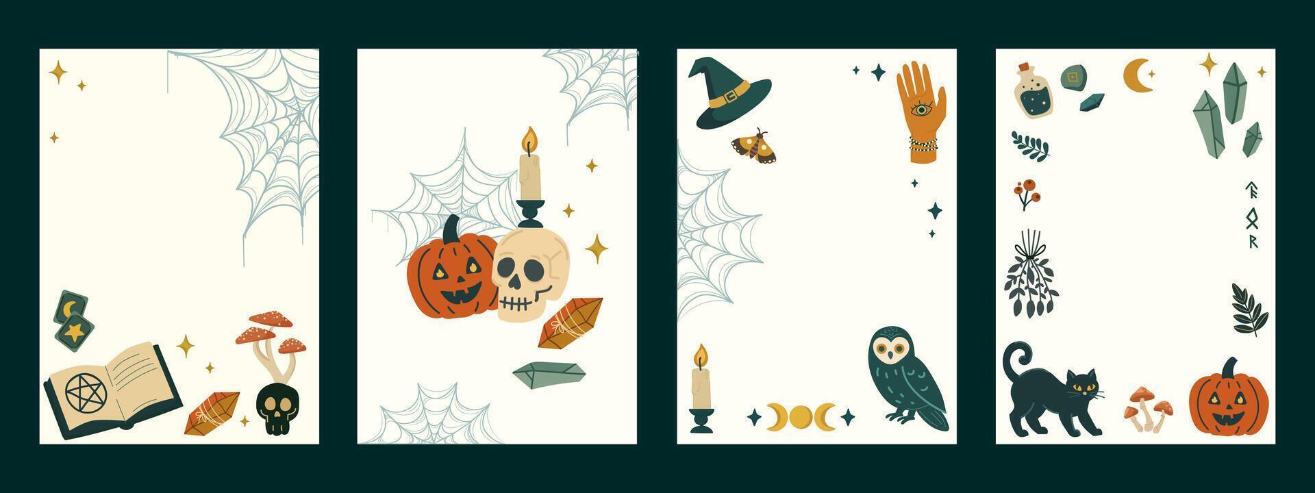 Halloween decorative paper designs collection vector