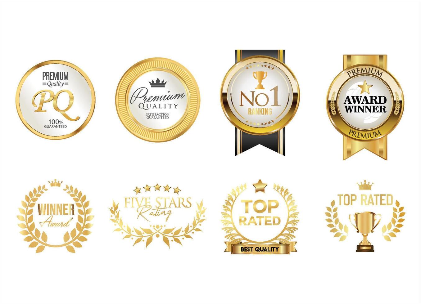 Realistic elegant sale and premium quality frame badge and emblem set vector