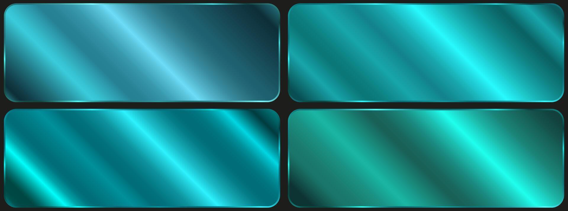 golden blue, metallic blue gradient palette collection. Set of blue metallic gradients. Blue gradients collection vector
