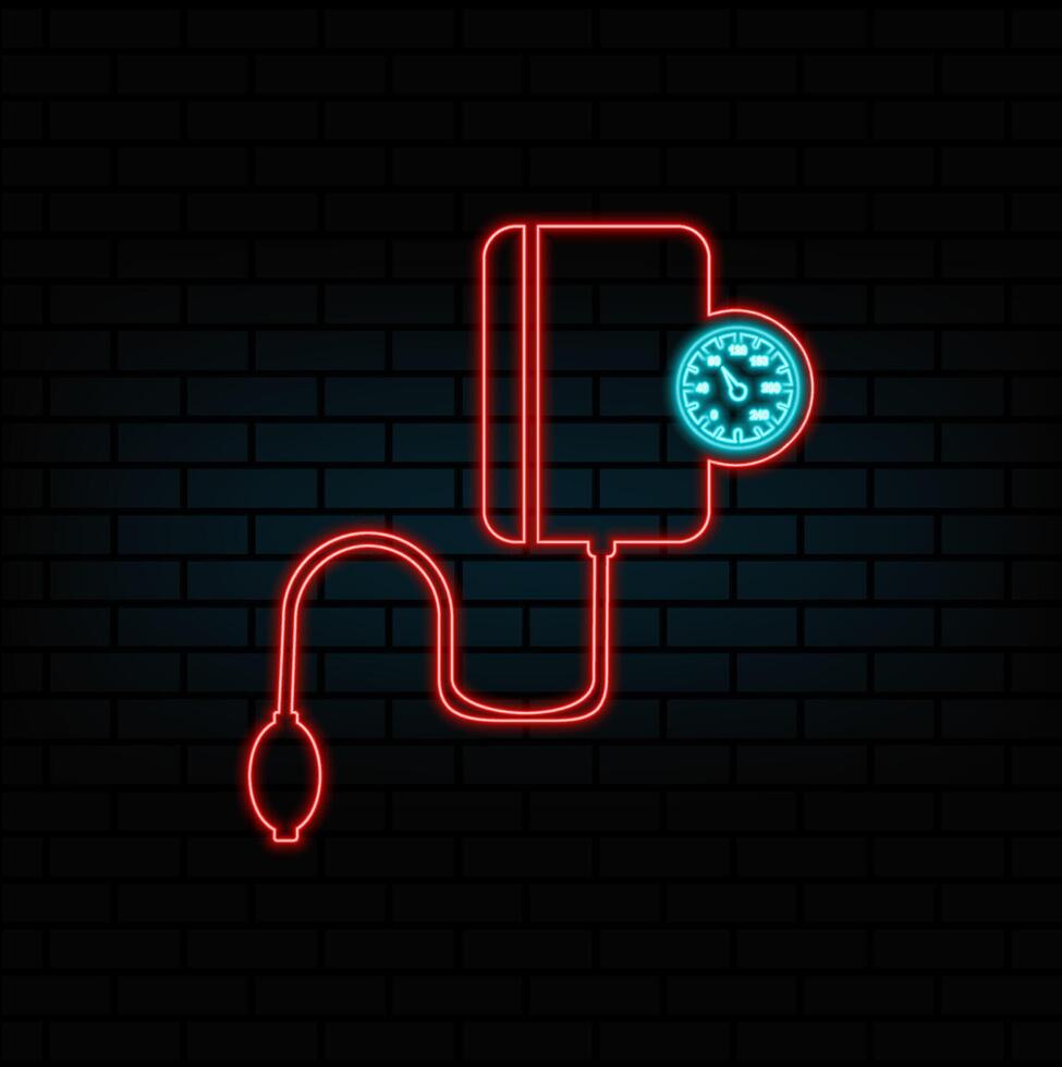 neon icon.Blood pressure measurement icon symbol illustration design template vector
