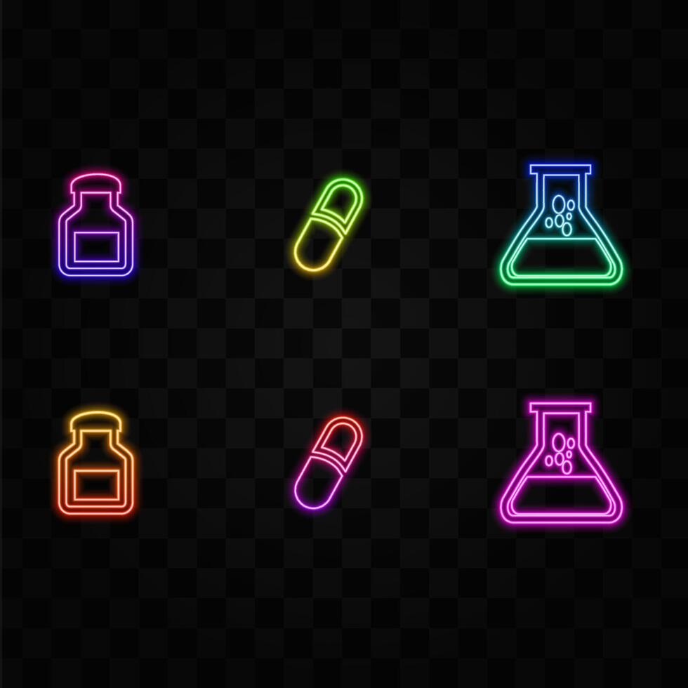 Medicine icon illustration. neon style.Medicine illustration template. Medicine icon design isolated on white background. Flat design medicine icon for website, logo vector