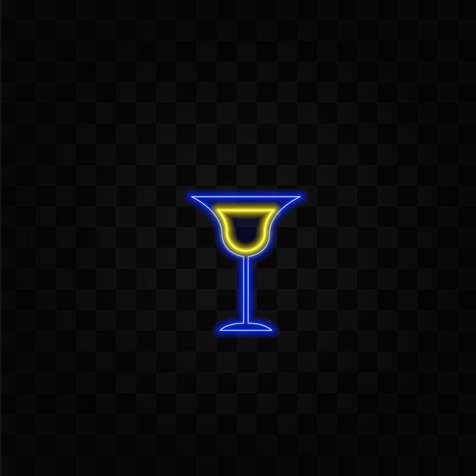 Alcoholic drinks design set. neon style. vector