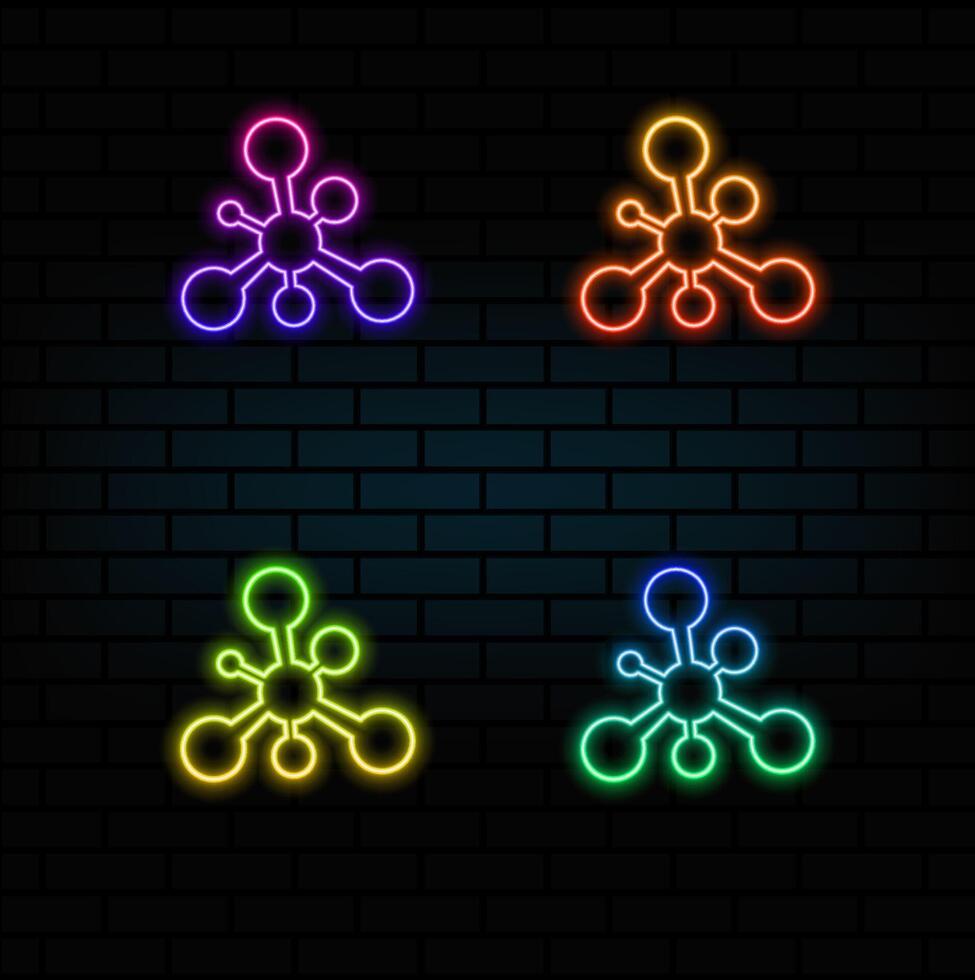Molecule icon. DNA signal. neon style.biotechnology logo. illustration vector