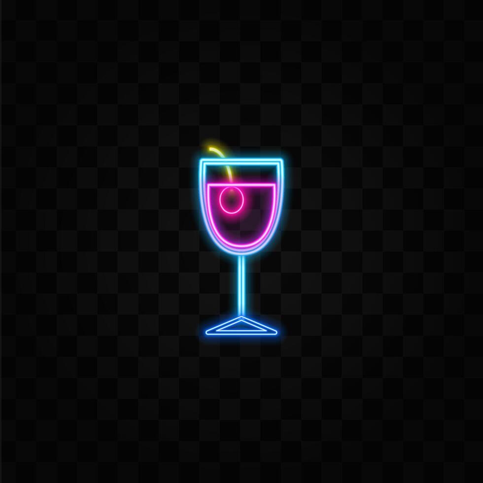Alcoholic drink icon. neon beer. drink. vector