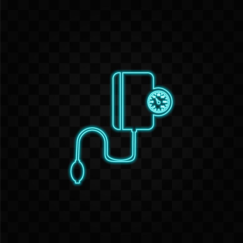 blood pressure measurement icon. neon style. Detailed set of medicine element illustration. Top quality graphic design. One of the collection icons for websites. vector