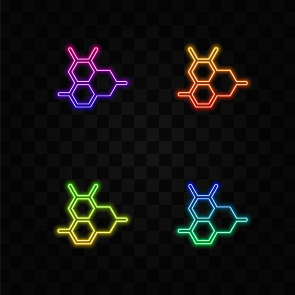 chemistry Formula structure icon. line chemical molecule icon. neon style. vector